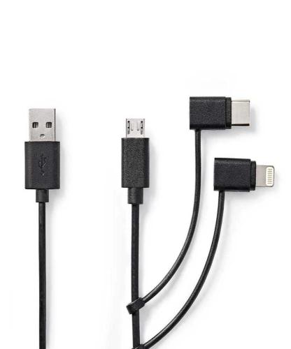 Cable 3 En 1 Usb 2.0 Usb-A Macho Lightning de .