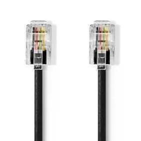 Nedis Tcgb90100bk20 Cabo Telefónico 2 M Preto