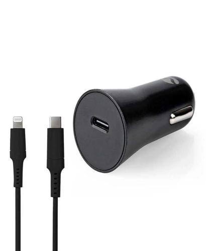 Carregador de Carro 20 W 1.67/2.22 /3.0a Entrada Usb-C Cabo Lightning de 8 Pinos 1.0m
