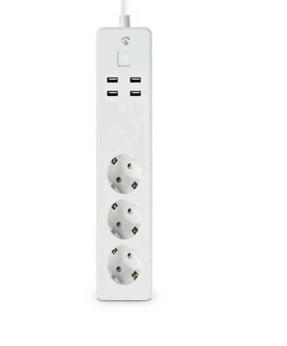 Régua Nedis Smartlife Power Strip Wi-Fi | 16 a | 3680 W | 1.80 M | Branco