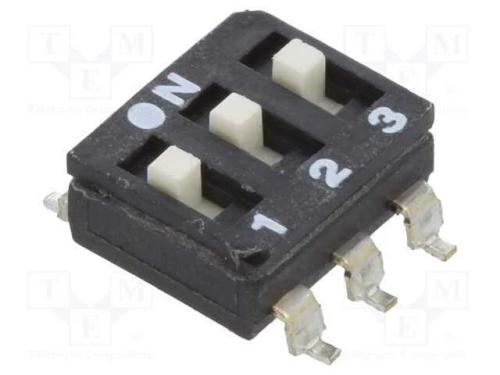 Interruptor: DIP-SWITCH, Quantidade de secções: 3.