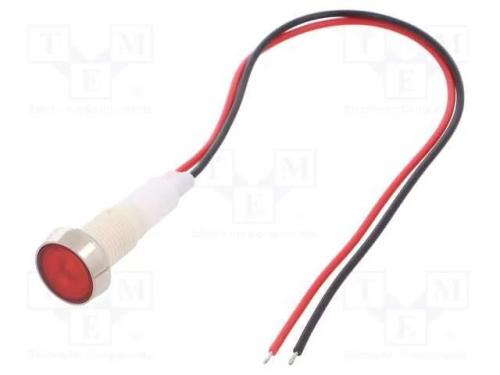 Luz indicadora: LED, plana, vermelho, 24VDC, 24VA.