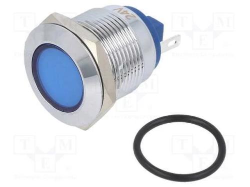 Luz indicadora: LED, plana, azul, 24VDC, 24VAC, 1.