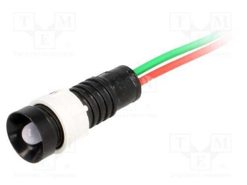 Luz indicadora: LED, côncavo, azul, 24VDC, 24VAC,.