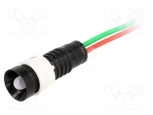 Luz indicadora: LED, côncavo, azul, 24VDC, 24VAC,.