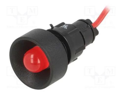 Luz indicadora: LED, côncavo, vermelho, 230VDC, 2.