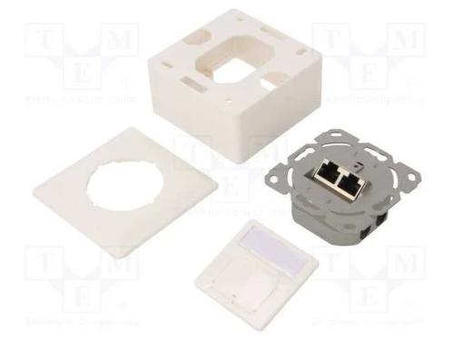 Tomada, RJ45, Cat: 6, Keystone, RJ45 tomada x2, b.