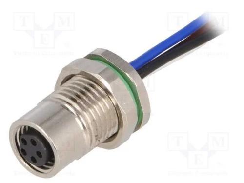 Conector: M8, fêmea, PIN: 5, para painel,porca da.