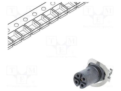 Tomada, M12, Pin: 5, Fêmea, Código A-Devicenet / Canopen, para Pcb