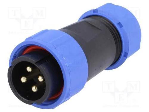 Ficha, SP21, macho, PIN: 4, IP68, 7÷12mm, 30A, so.