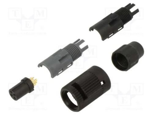 Conector: Redondos, 710, 125v, Pin: 4, Ficha, Fêmea, Solda, com Cabo