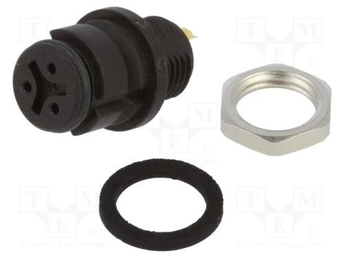 Conector: Redondos, 620, 125v, Pin: 3, Tomada, Fêmea, Solda, 3a, Ip67