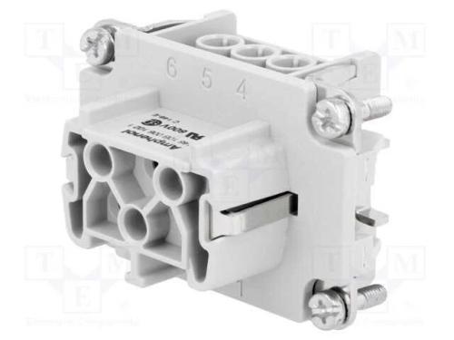 Conector: Hdc, Inserto de Contatos, Fêmea, C146, Pin: 6, 6+Pe, 22a