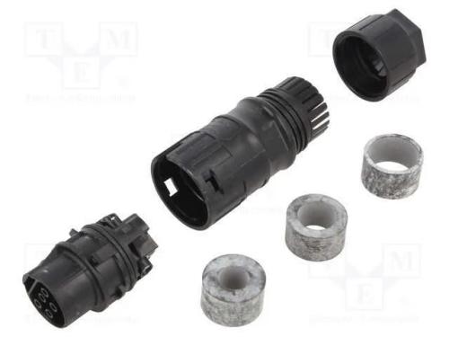 Conector: Redondos, Tomada, Prc, Fêmea, Pin: 5, Trinco, Prateado, 35a