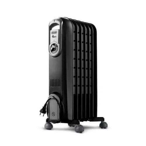 Vento Oil Radiator 7 Elements 1500w (Black) - Delonghi