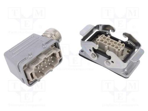 Conector: Hdc, Macho + Fêmea, C146, Pin: 10, 10+Pe, Tamanho E10