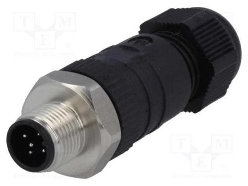 Ficha, M12, Pin: 5, Macho, Código A-Devicenet / Canopen, com Cabo