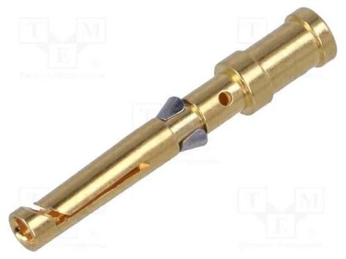 Contacto, fêmea, liga em cobre, dourado, 1,5mm2, .