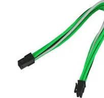 Cabo Nanoxia Pcie 6+2pin Extensão 30cm, Preto/Ver.