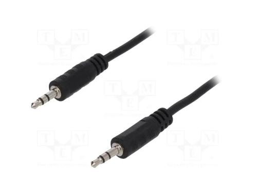 Cabo Áudio Logilink 1x 3.5mm -> 1x 3.5mm St/St/St 1,00m Bk