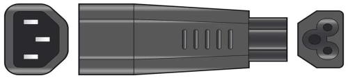 Iec Plug To Cloverleaf Plug Adaptor (C14 To C5)