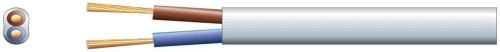 2 Core Oval Mains Pvc, 2 X 16/0.2mm, 3a, White, 100m