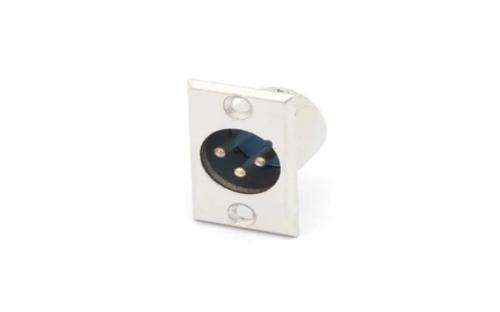 Ficha Xlr Macho 3p - Níquel - Chassis