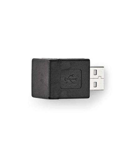 Adaptador Usb-A | Usb 2.0 | Usb-A Macho | Usb-A Fêmea | 480 Mbps | Redondo | Niquelado | Pvc | Preto