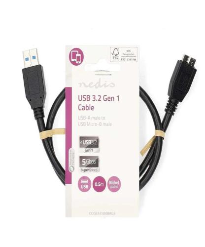 Cable Usb Usb 3.2 Gen 1 Usb-A Macho Usb Micro-.