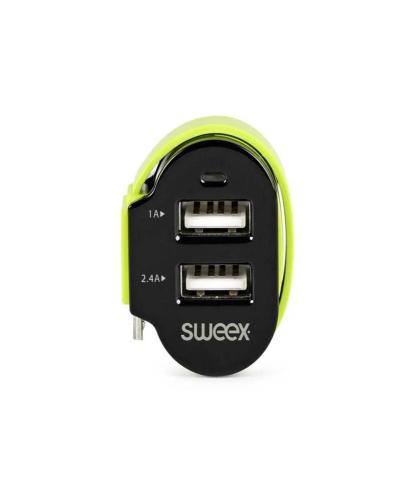 Cargador de Coche 3-Salidas 6 a 2 X Usb / Micro Usbpreto/Verde