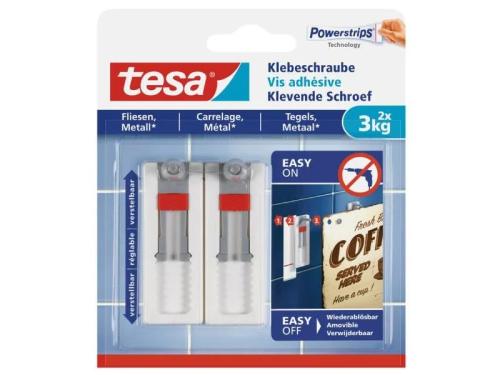 Tesa Klebeschraube Verstellbar Fliesen & Metall Bis 3kg 2st.