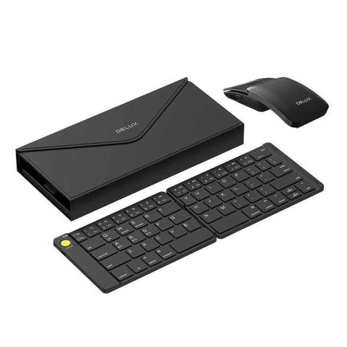 Teclado dobrável sem fios Delux Kf10 e rato Mf10pr