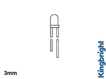 3mm LED Water-Clear - 1500 ~ 2000 Mcd
