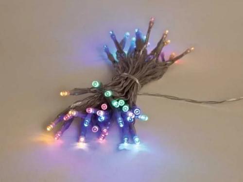 Showlight - 5 M - 40 Multicolor Lamps - Transparent Wire - Dual Plug