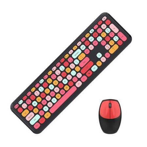 Conjunto de Teclado e Rato Sem Fios Mofii 666 2.4g (Preto e Vermelho)