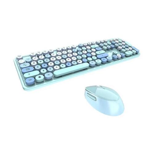 Conjunto de Teclado Sem Fios e Rato Mofii Sweet 24g (Azul)