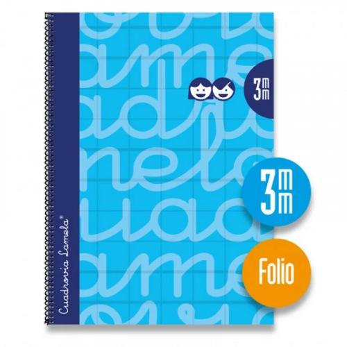 Cuaderno Folio Forrado Rayado 3 Mm Azul Lamela 7f.