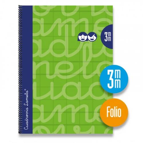 Cuaderno Folio Forrado Rayado 3 Mm Verde Lamela 7.
