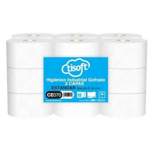 Paquete 18 Rollos Papel Higienico 2c St M45 Tisoft Ce070