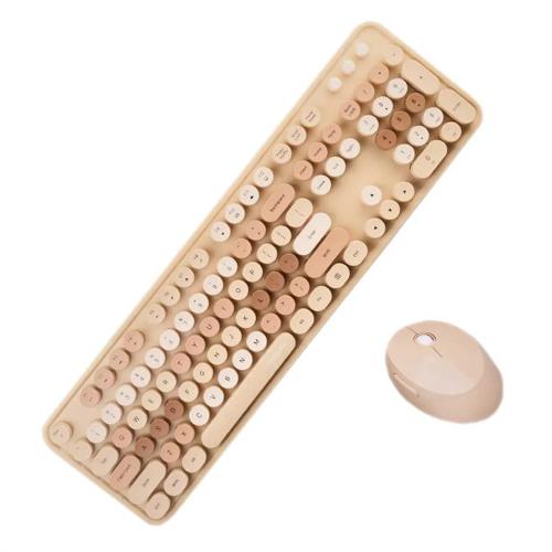 Conjunto de Teclado e Rato Sem Fios Mofii Sweet 2.4g (Branco e Bege)
