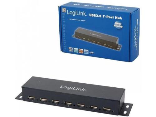 Logilink Usb-Hub 7-Port Metall Led-Anzeige M. Netzteil