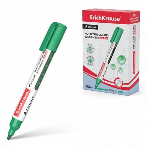 Marcador Pizarra Blanca com Tinta Líquida Liquid Lw-600, Tinta Color Verde Erich Krause 56096