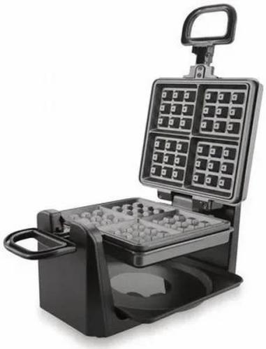 Máquina de Waffles Emerio, para 4 Waffles Belgas,.