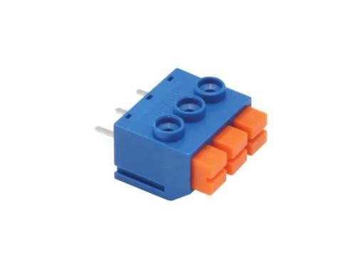 Screwless Terminal, 3 Poles, Blue, 5mm Pitch