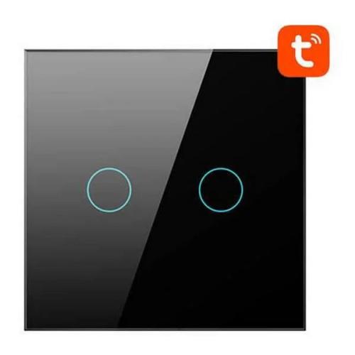 Smart Light Switch Wifi Avatto Ts02-Eu-B2 2 Way Tuya (Black)