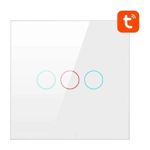 Smart Light Switch Wifi Avatto Ts02-Eu-W3 3 Way Tuya (White)
