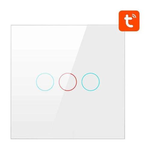 Smart Light Switch Zigbee Avatto Zts02-Eu-W3 3 Way Tuya (White)