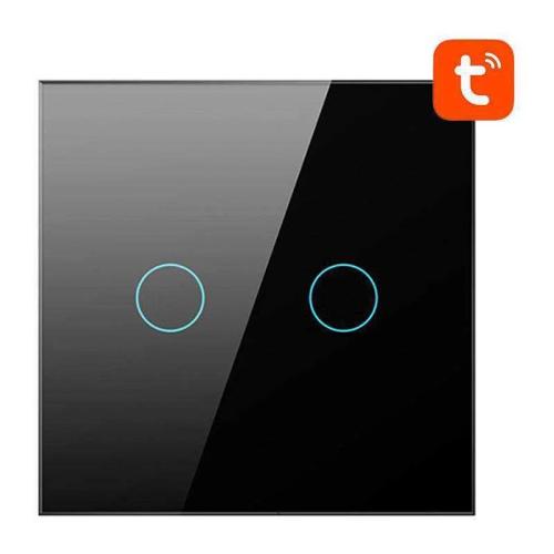 Smart Light Switch Zigbee Avatto Lzts02-Eu-B2 2 Way No Neutral Tuya (Black)