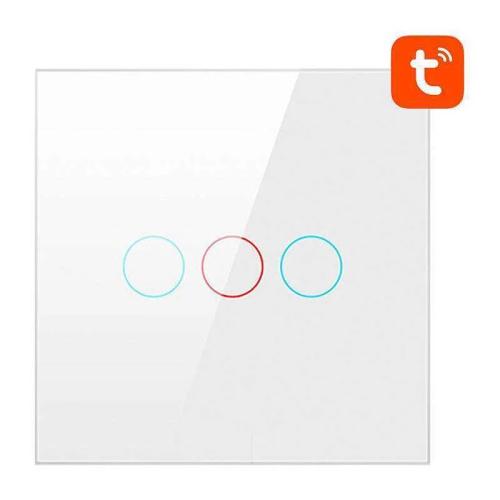 Smart Light Switch Zigbee Avatto Lzts02-Eu-W3 3 Way No Neutral Tuya (White)