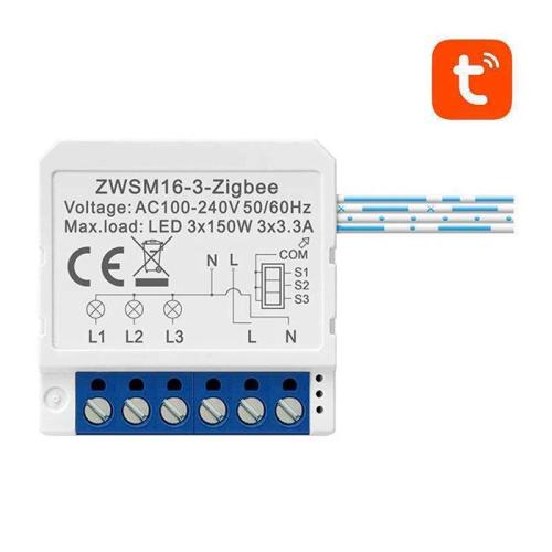 Smart Switch Module Zigbee Avatto Zwsm16-W3 Tuya